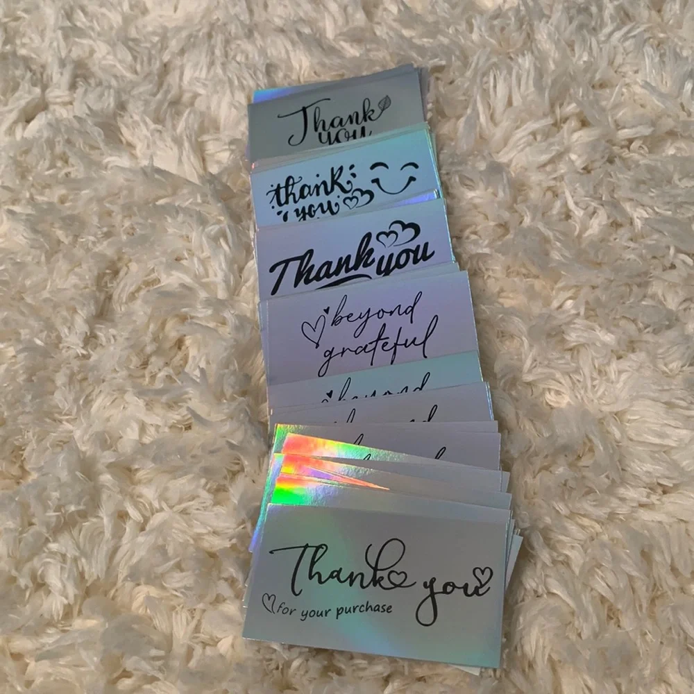 50pcs Holographic Greeting Card Random thank you & gratitude professional